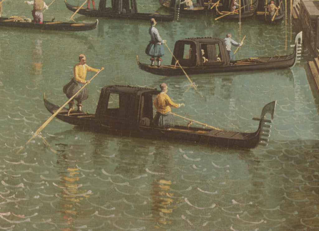 Detail of The Entrance to the Grand Canal and the church of Santa Maria della Salute, Venice by Canaletto