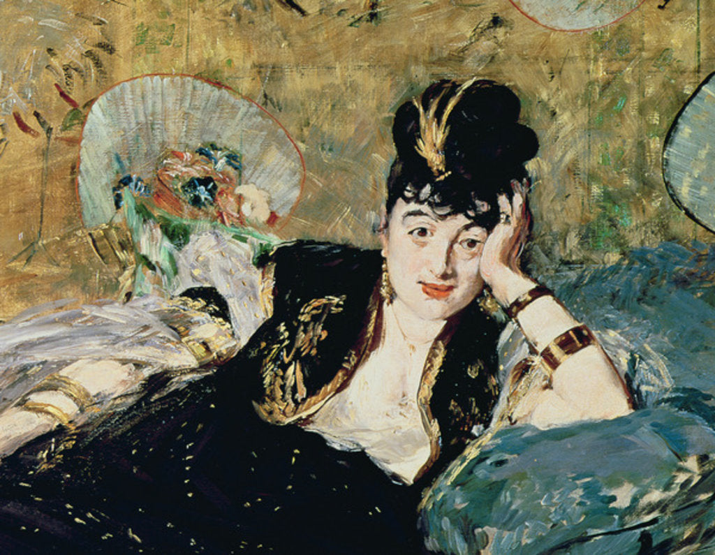 Detail of The Lady with Fans, Portrait of Nina de Callias, c.1873-74 by Edouard Manet