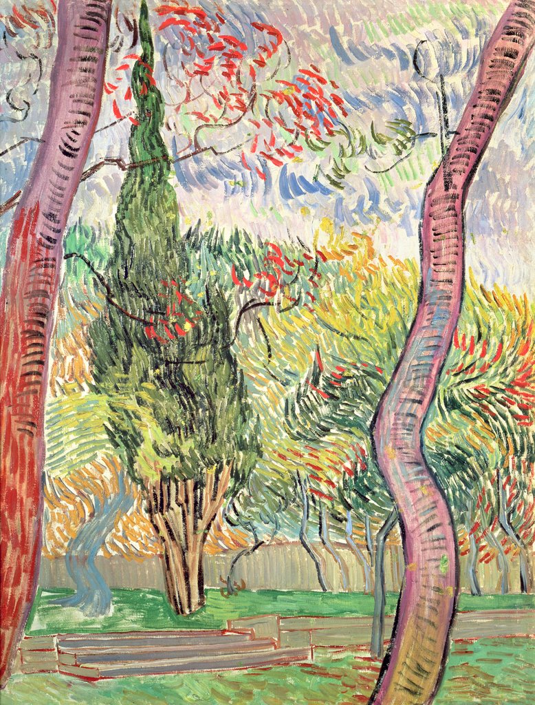 Detail of The Garden of St. Paul's Hospital, St. Remy, October 1889 by Vincent van Gogh