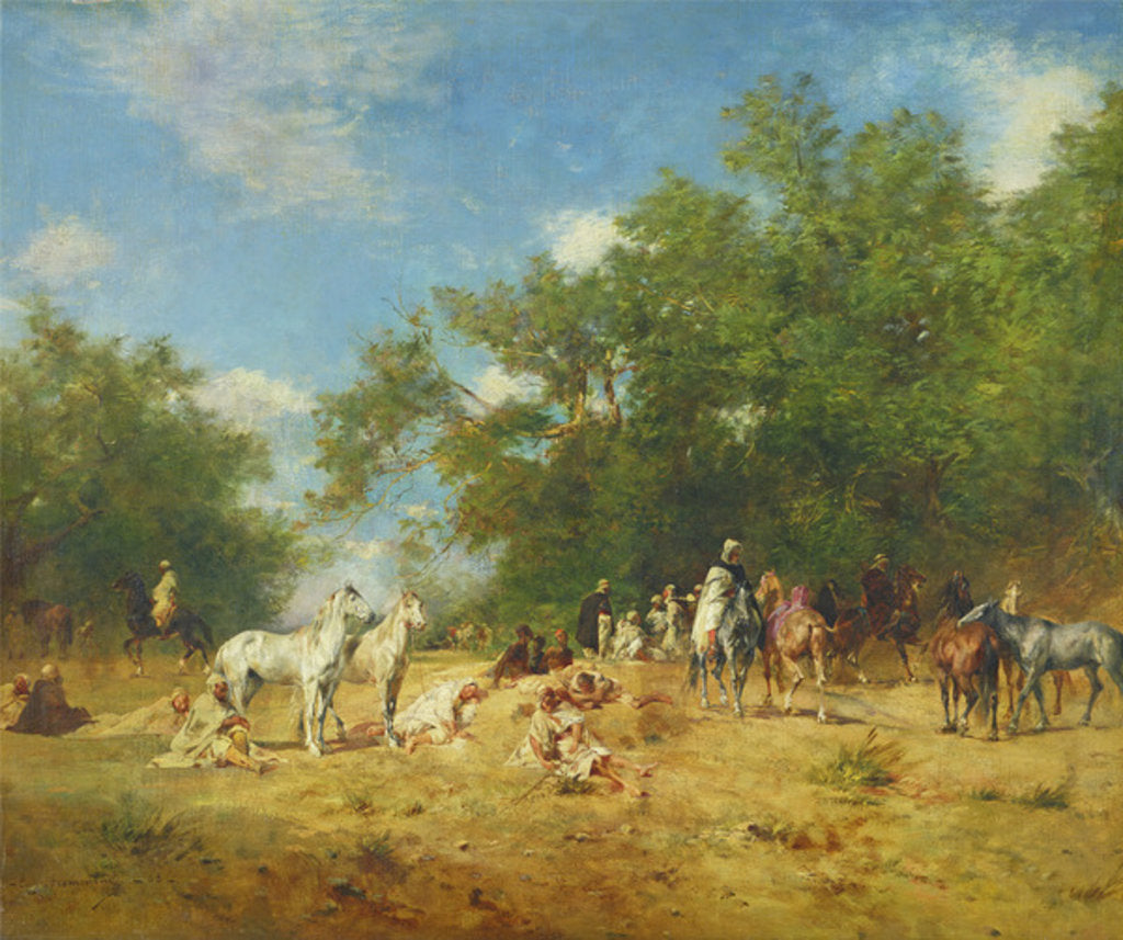 Detail of Arab Horsemen Resting in the Forest, 1868 by Eugene Fromentin