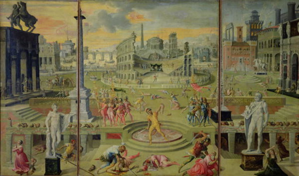 Detail of The Massacre of the Triumvirate, 1566 by Antoine Caron