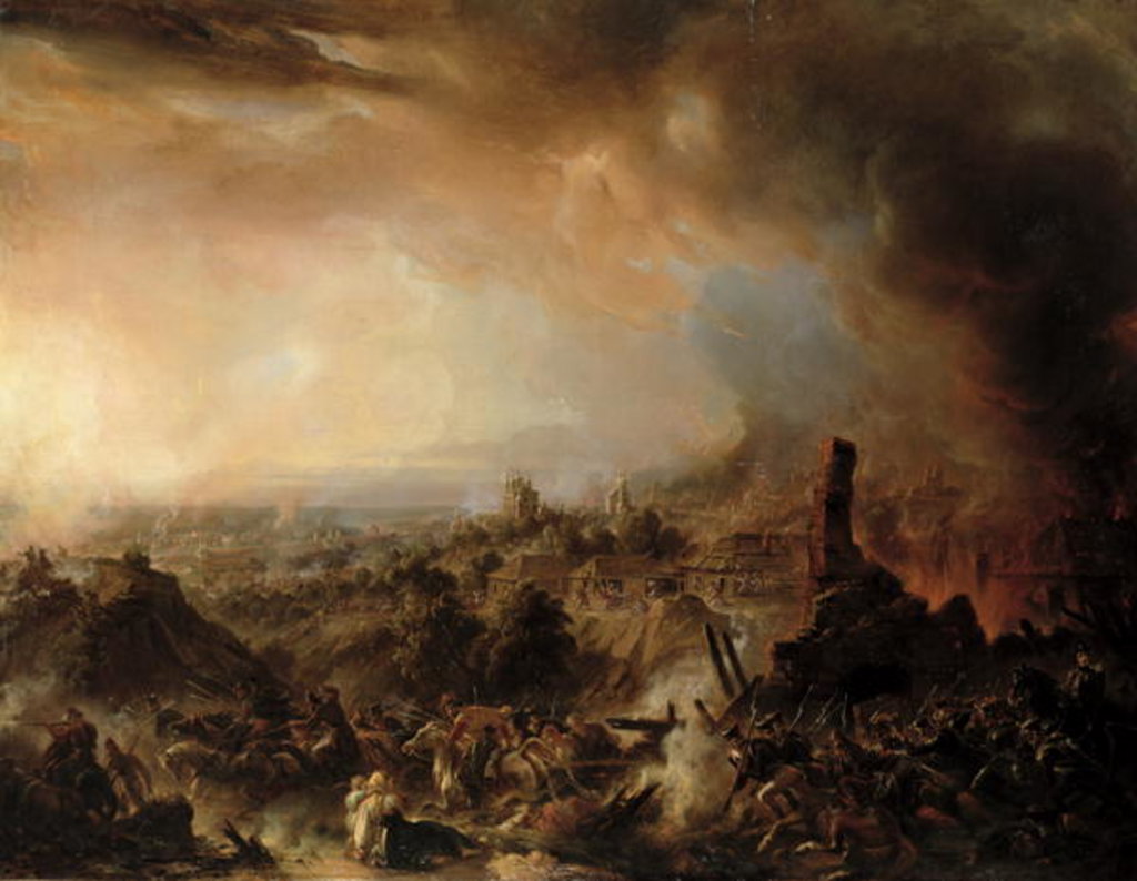 Detail of The Burning of Moscow in 1812, 1854 by Jean Charles Langlois