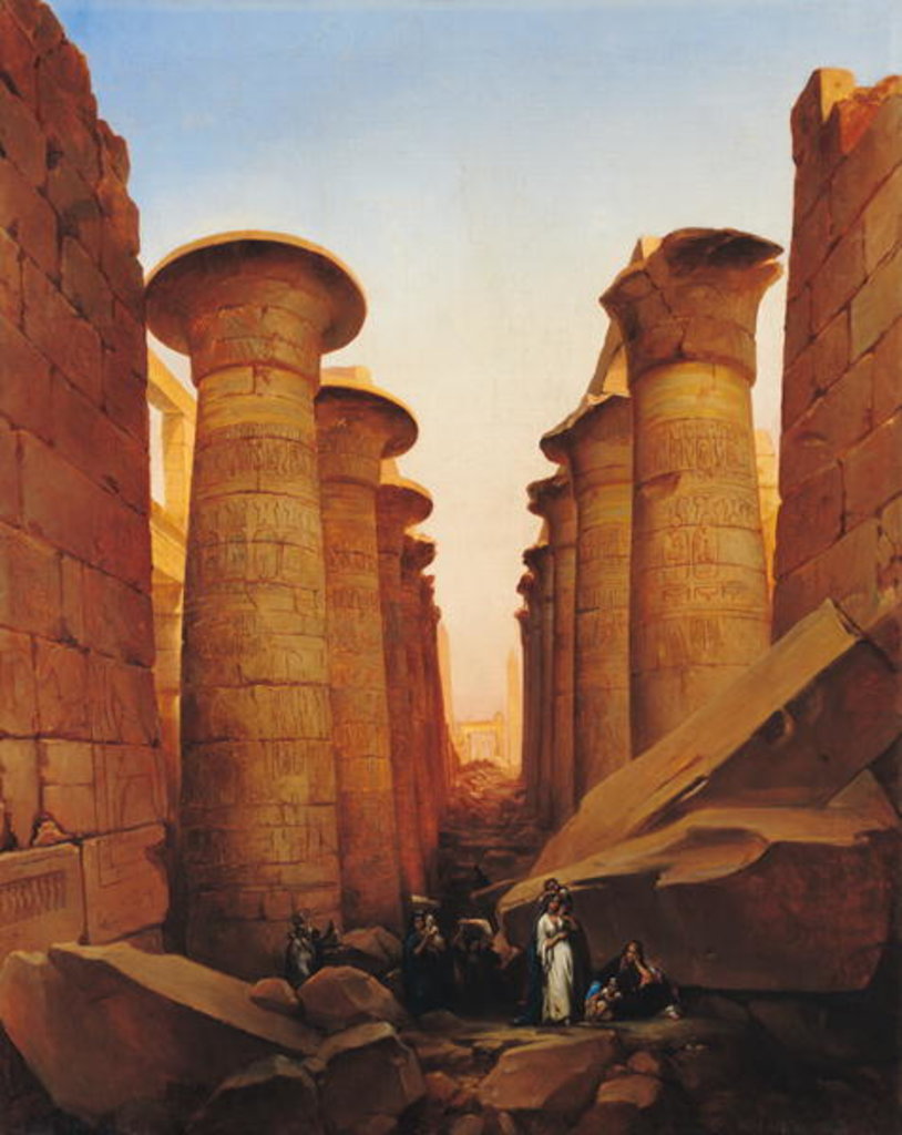Detail of The Great Temple of Amun at Karnak by Jean Charles Langlois