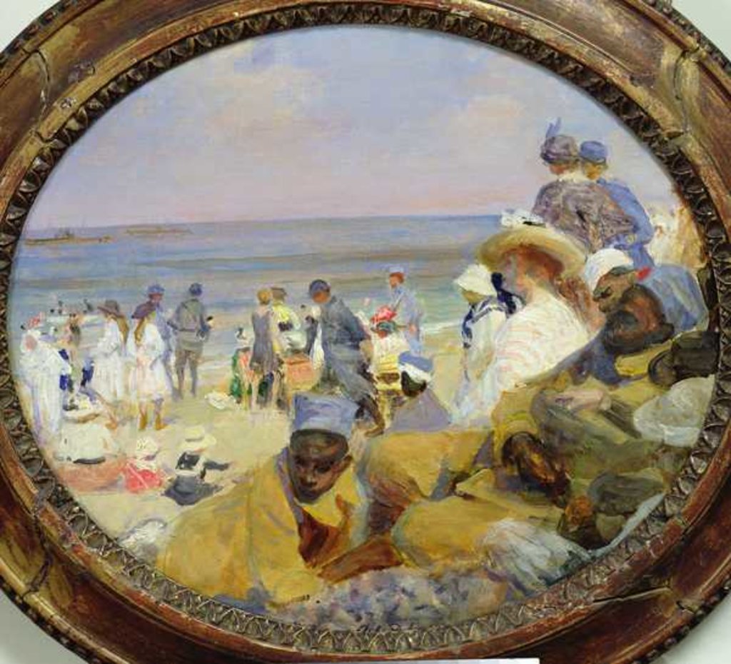 Detail of The Beach at Dieppe, 1916 by Jacques-Emile Blanche