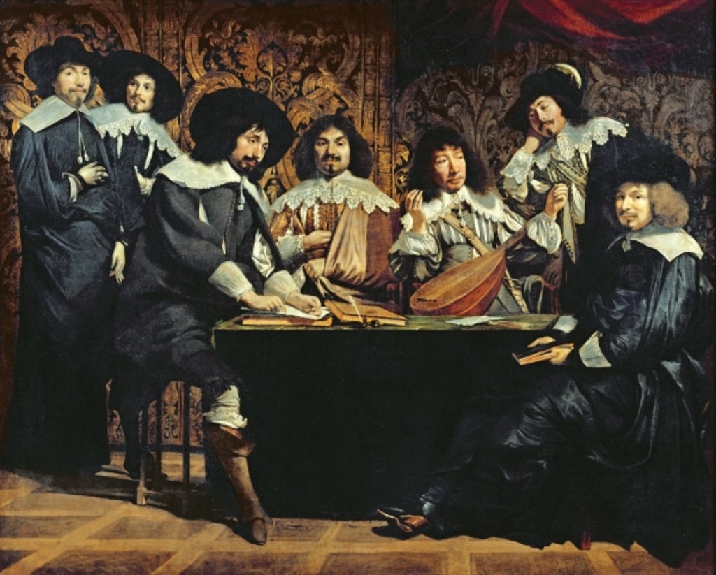 Detail of The Academy, or The Amateurs' Meeting, c.1640 by Mathieu Le Nain
