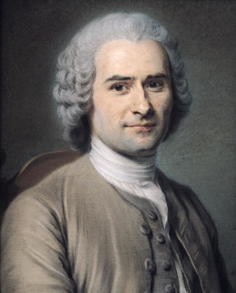 Detail of Jean Jacques Rousseau, 18th century by Maurice Quentin de la Tour