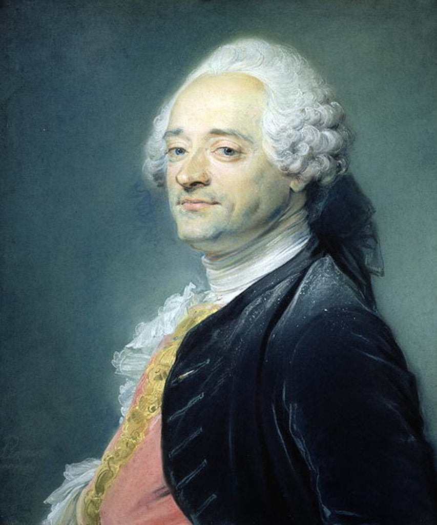 Detail of Portrait of Maurice Quentin de la Tour, 1750 by Jean-Baptiste Perronneau