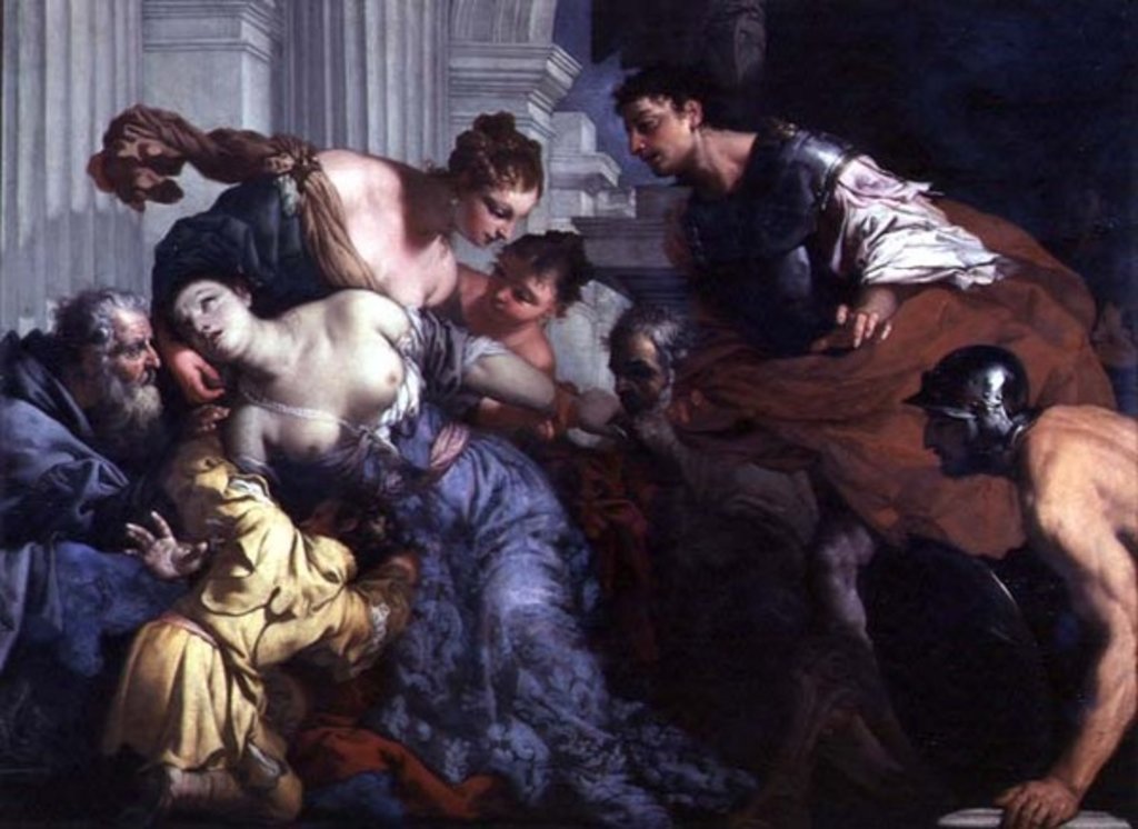 Detail of The Death of Lucretia, 17th century by Antonio Zanchi