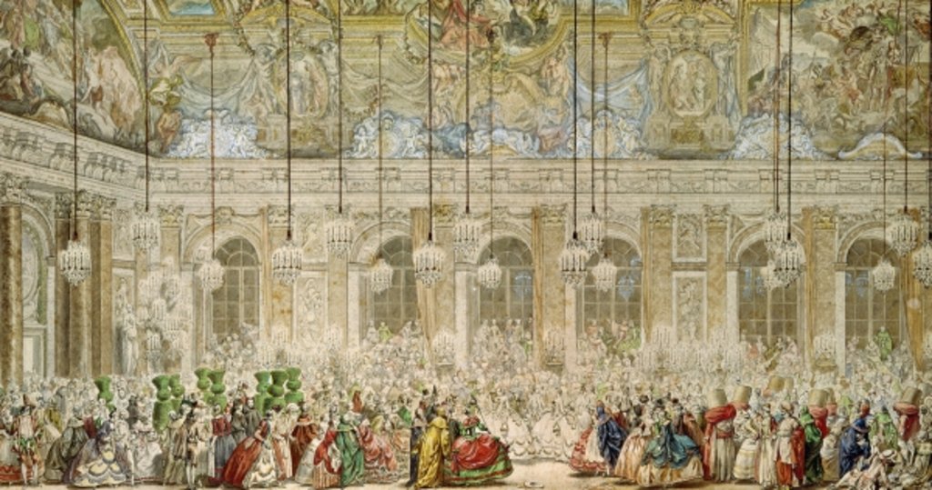 Detail of The Masked Ball at the Galerie des Glaces, Versailles, 17th February 1745 by Charles Nicolas II Cochin