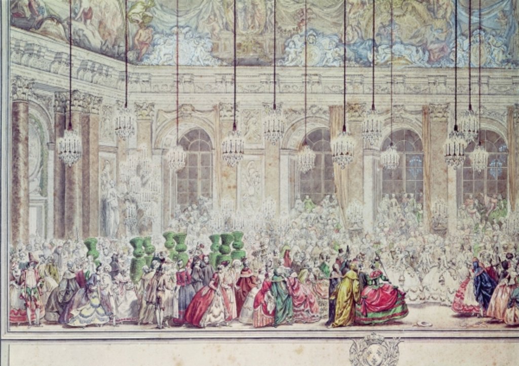 Detail of The Masked Ball at the Galerie des Glaces on the Occasion of the Marriage of the Dauphin to Marie-Therese, 17th February 1745 by Charles Nicolas II Cochin