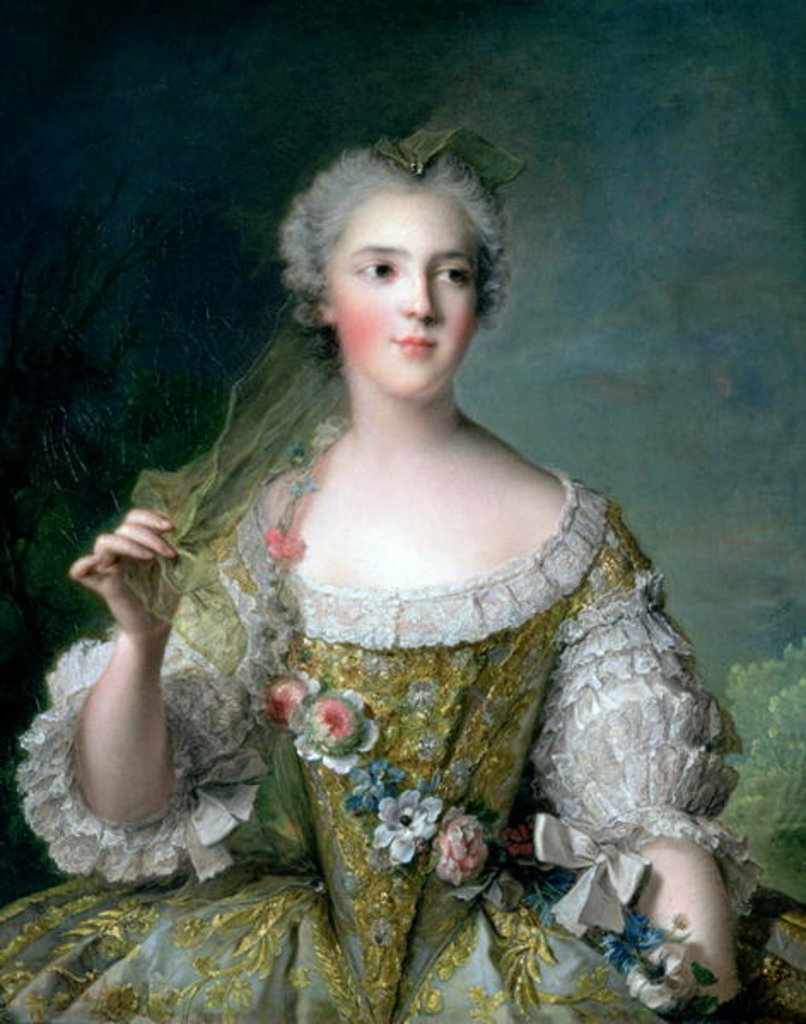 Detail of Portrait of Madame Sophie at Fontevrault, 1748 by Jean-Marc Nattier