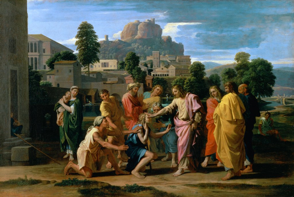 Detail of The Blind of Jericho, or Christ Healing the Blind, 1650 by Nicolas Poussin