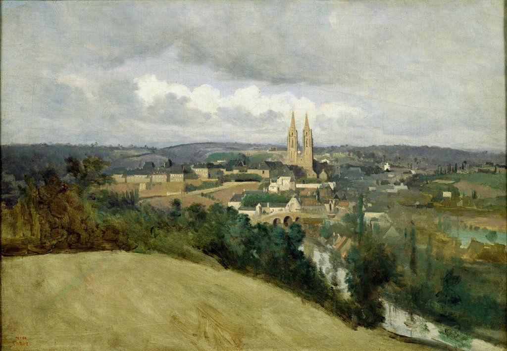 Detail of General View of the Town of Saint-Lo, c.1833 by Jean Baptiste Camille Corot