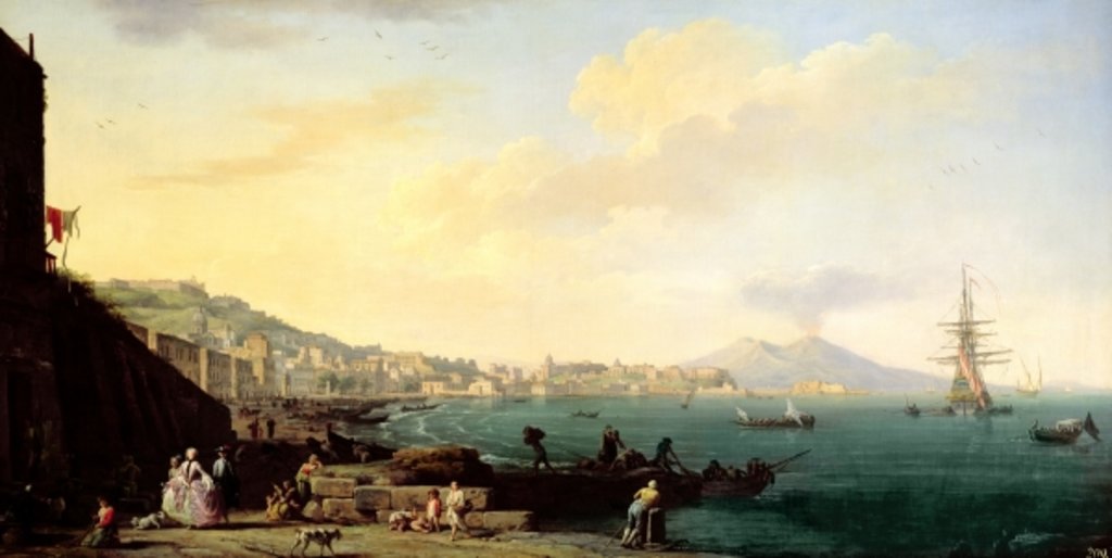 Detail of View of Naples with Vesuvius in the Background by Claude Joseph Vernet