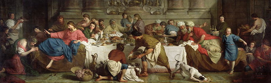 Detail of Dinner at the House of Simon, 1737 by Pierre Subleyras
