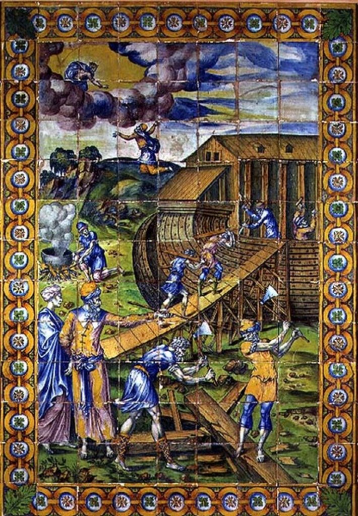 Detail of The Story of Noah: the Building of the Ark, Rouen by Masseot Abaquesne