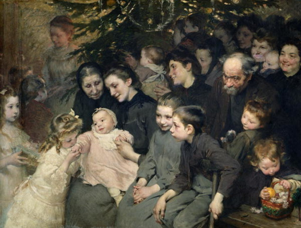 Detail of The Drop of Milk in Belleville: The Christmas Tree at the Dispensary, 1908 by Henri Jules Jean Geoffroy