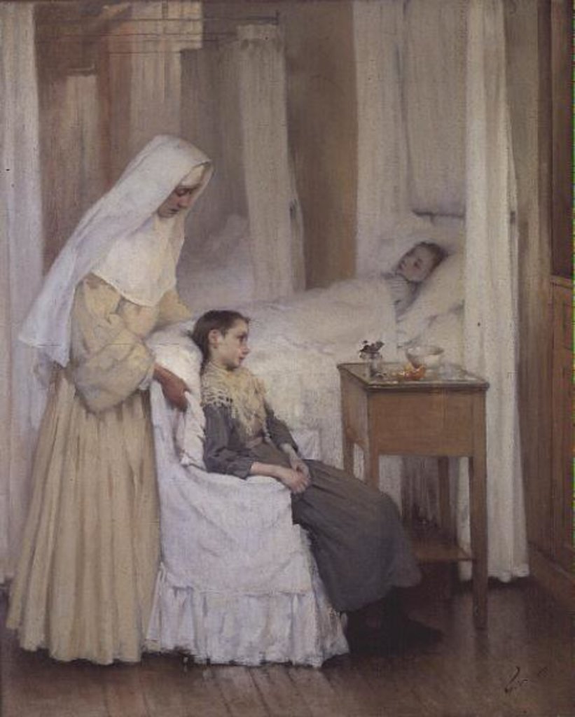 Detail of At Notre-Dame du Perpetuel Bon Secours Hospital, 1903 by Henri Jules Jean Geoffroy