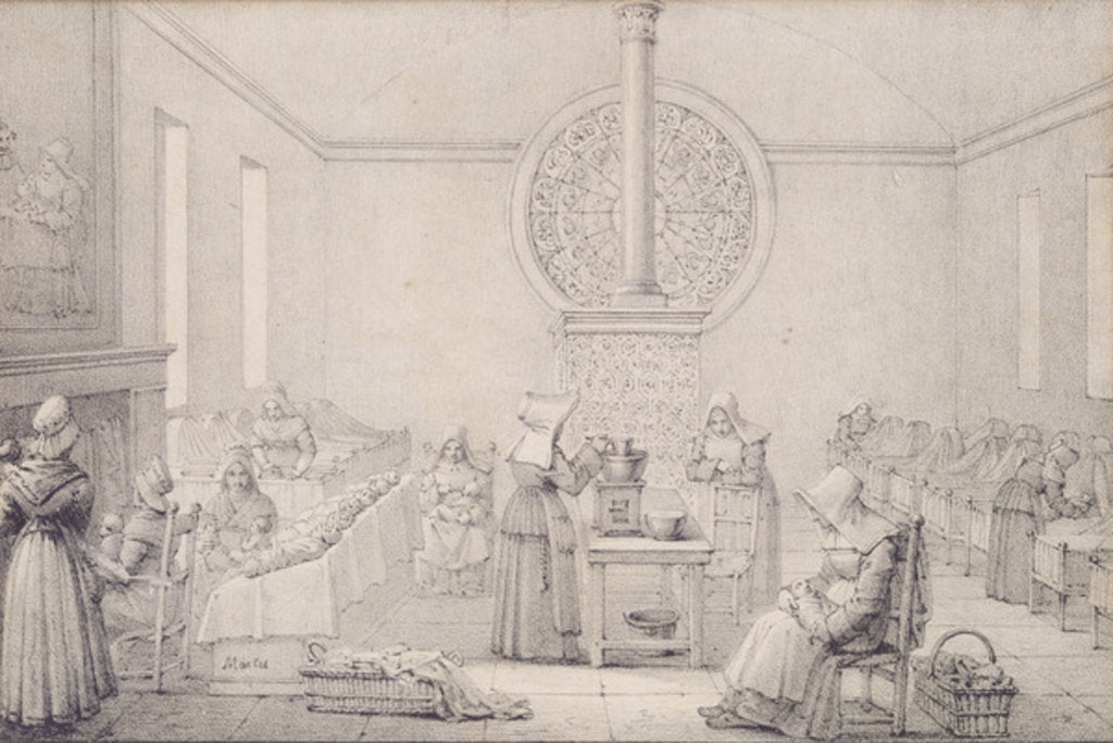 Detail of The Foundling Nursery by Jean Henri Marlet