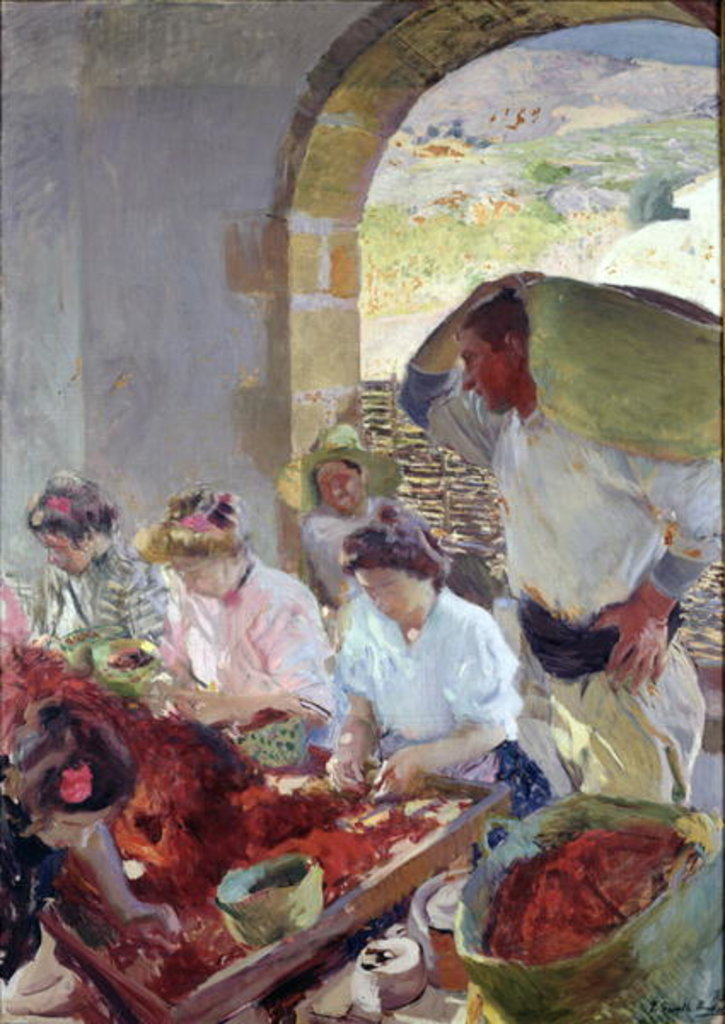 Detail of Preparing the Dry Grapes, 1890 by Joaquin Sorolla y Bastida