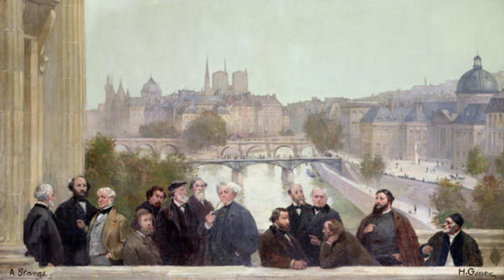 Detail of Fragment of the panorama of 'The History of the Century', with portraits of French artists and authors, 1889 by Henri & Stevens Alfred Gervex