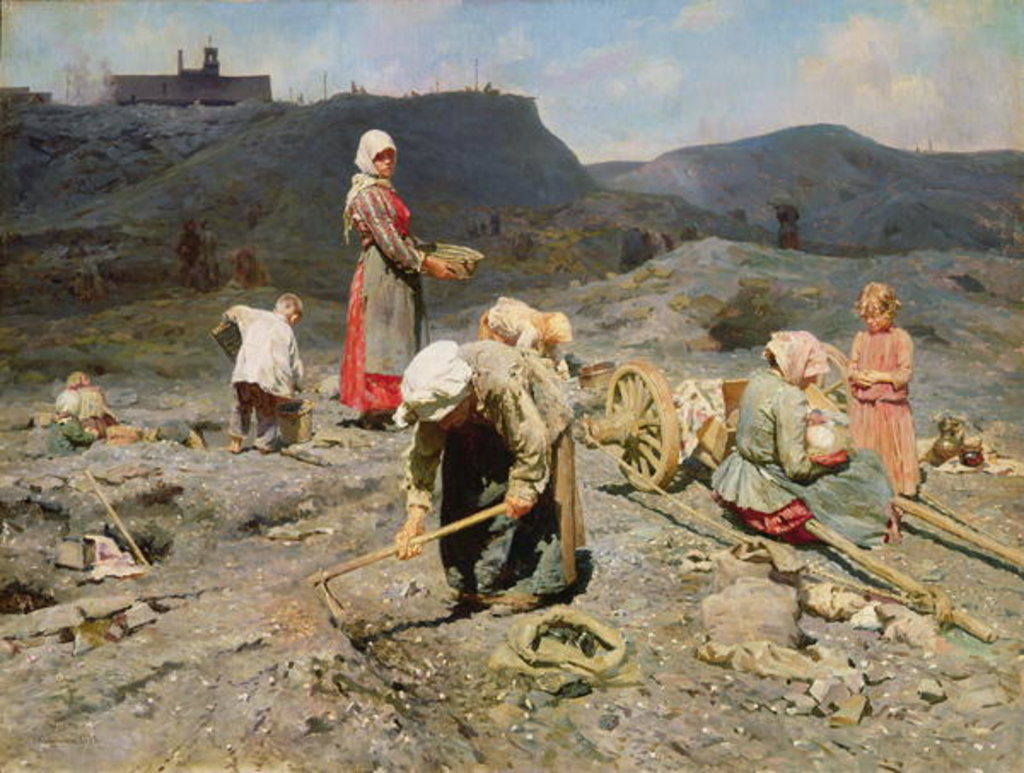 Detail of Poor People Gathering Coal at an Exhausted Mine, 1894 by Nikolaj Alekseevich Kasatkin