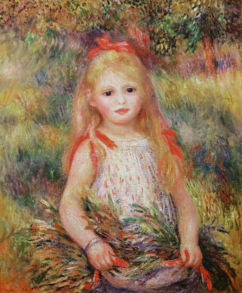Detail of Little Girl Carrying Flowers, or The Little Gleaner, 1888 by Pierre Auguste Renoir