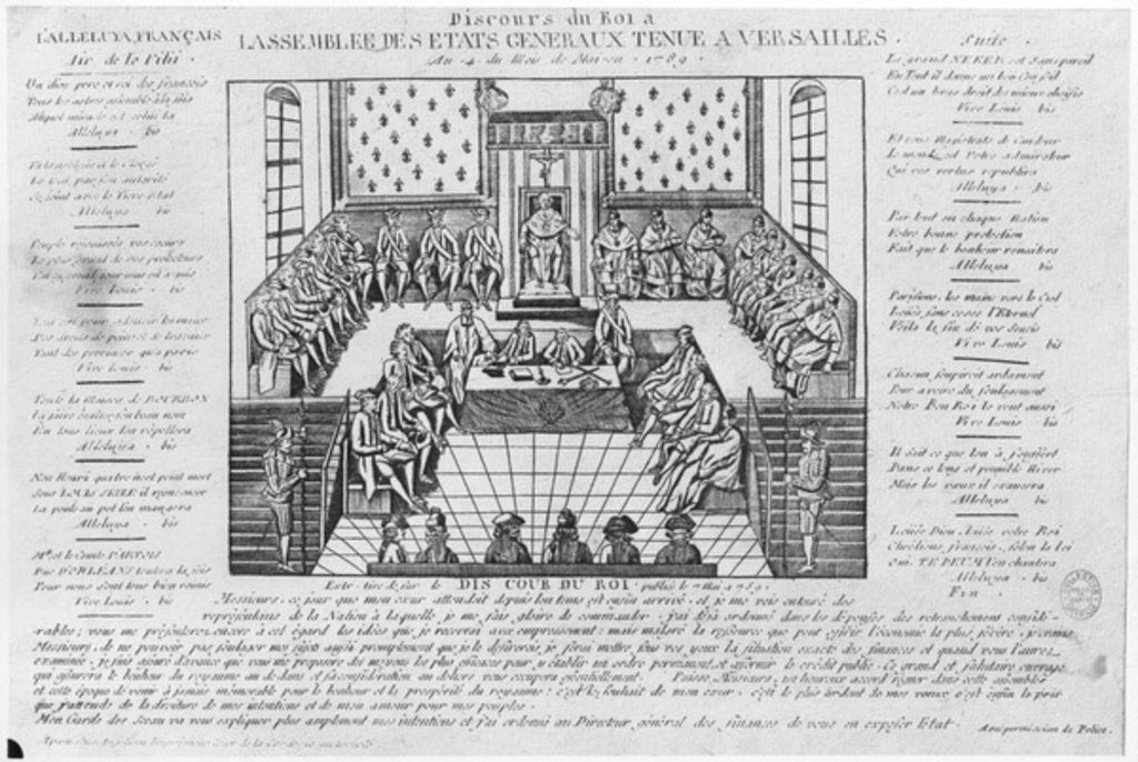 Detail of Speech of King Louis XVI at the opening of the Estates General in Versailles, 4th May 1789 by French School