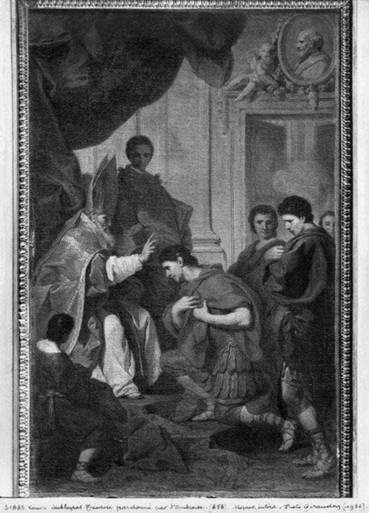 Detail of Emperor Theodosius I the Great receiving the pardon from St. Ambrose, archbishop of Milan, c.1745 by Pierre Subleyras