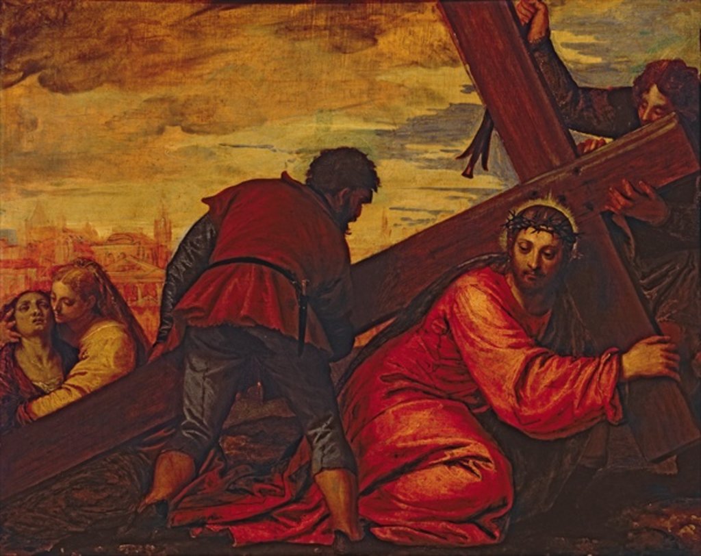 Detail of Christ Sinking under the Weight of the Cross by Veronese