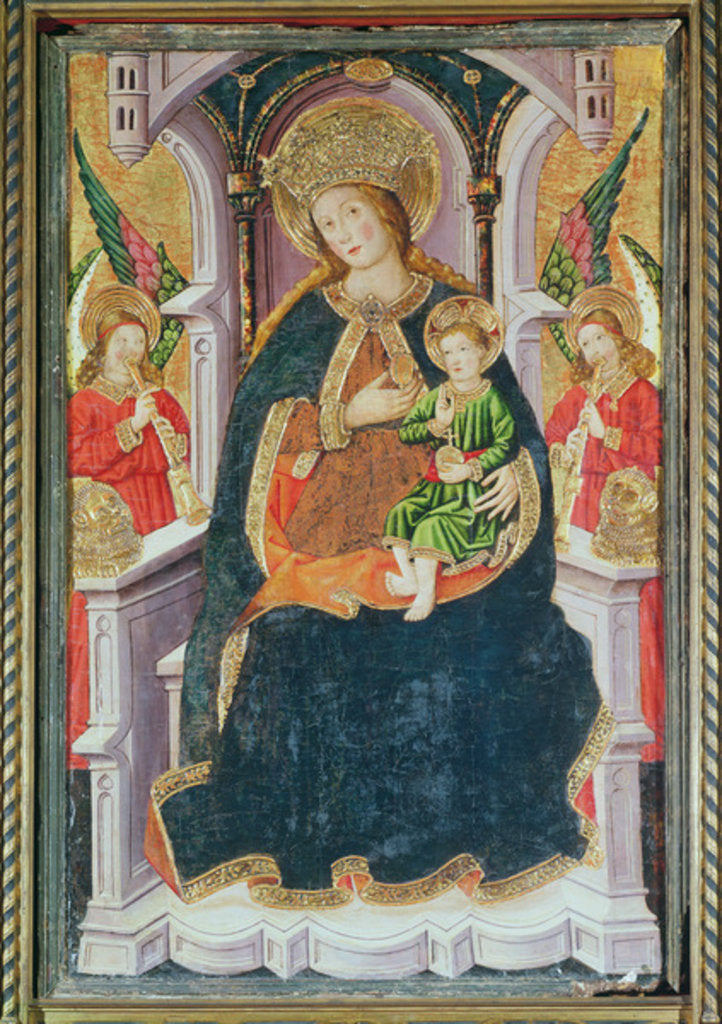 Detail of Virgin and Child with Angel Musicians by Master of Burgo de Osma