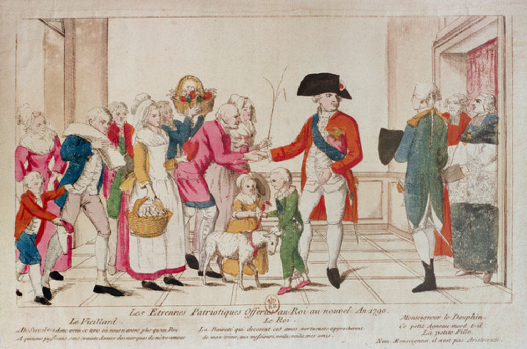 Detail of Patriotic New Year Gifts offered to the King in 1790 by French School