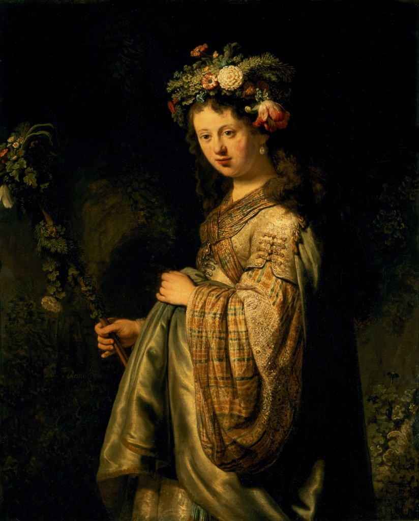 Detail of Saskia as Flora, 1634 by Rembrandt Harmensz. van Rijn