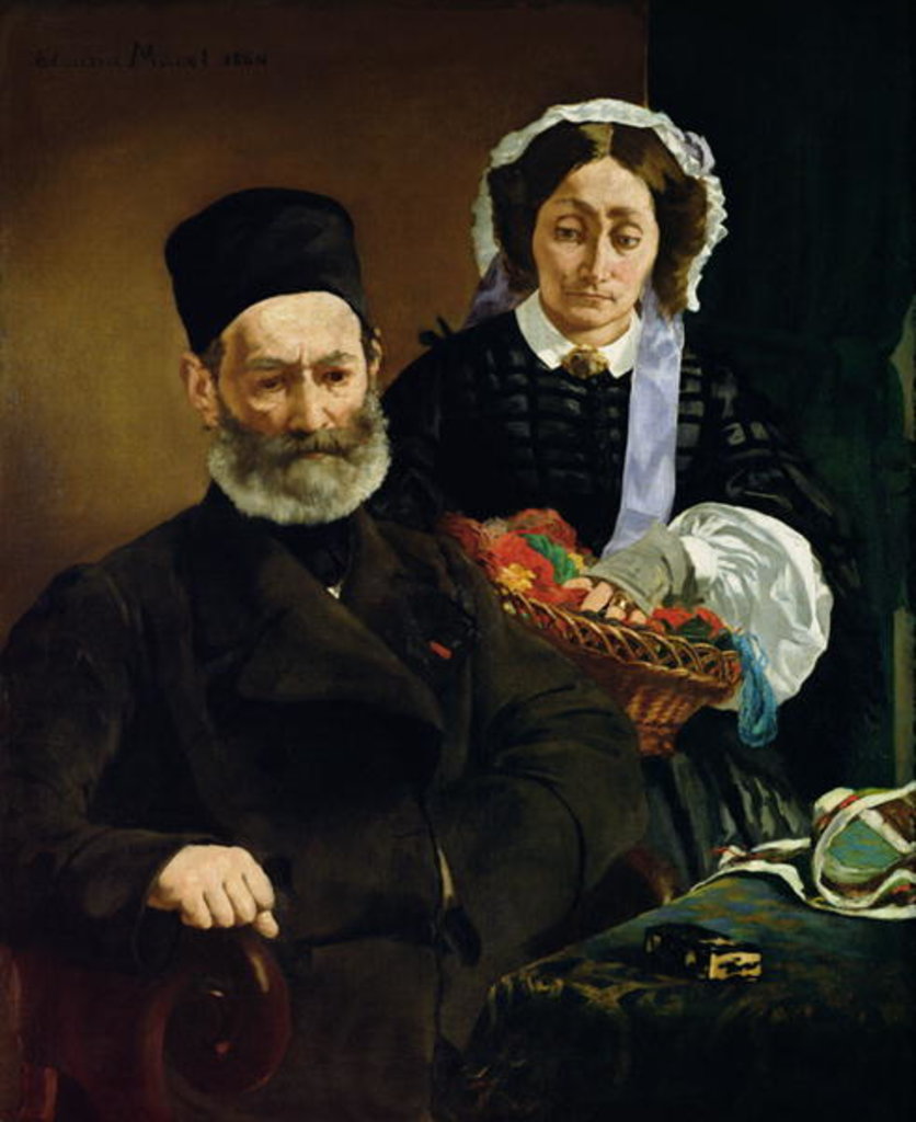 Detail of Portrait of Monsieur and Madame Auguste Manet, 1860 by Edouard Manet