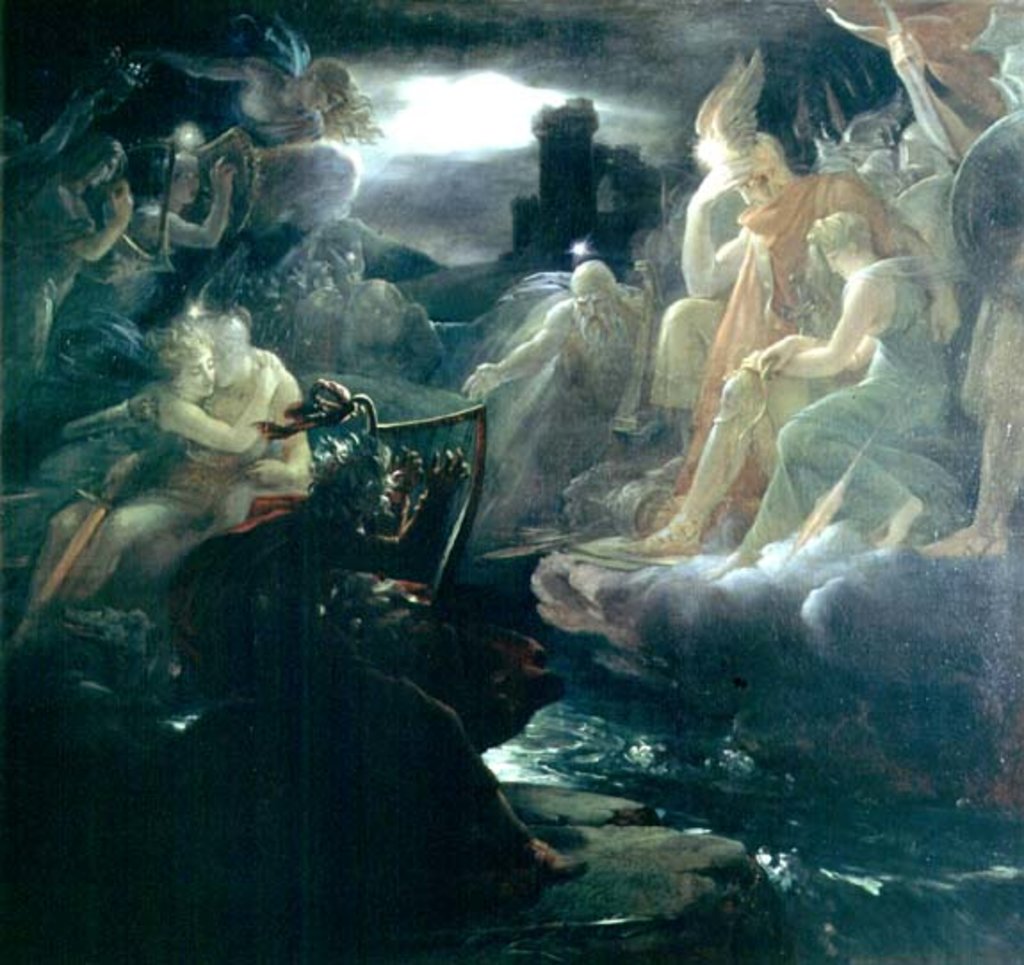 Detail of Ossian Conjuring up the Spirits on the Banks of the River Lora with the Sound of his Harp, 1801 by Francois Pascal Simon Baron Gerard