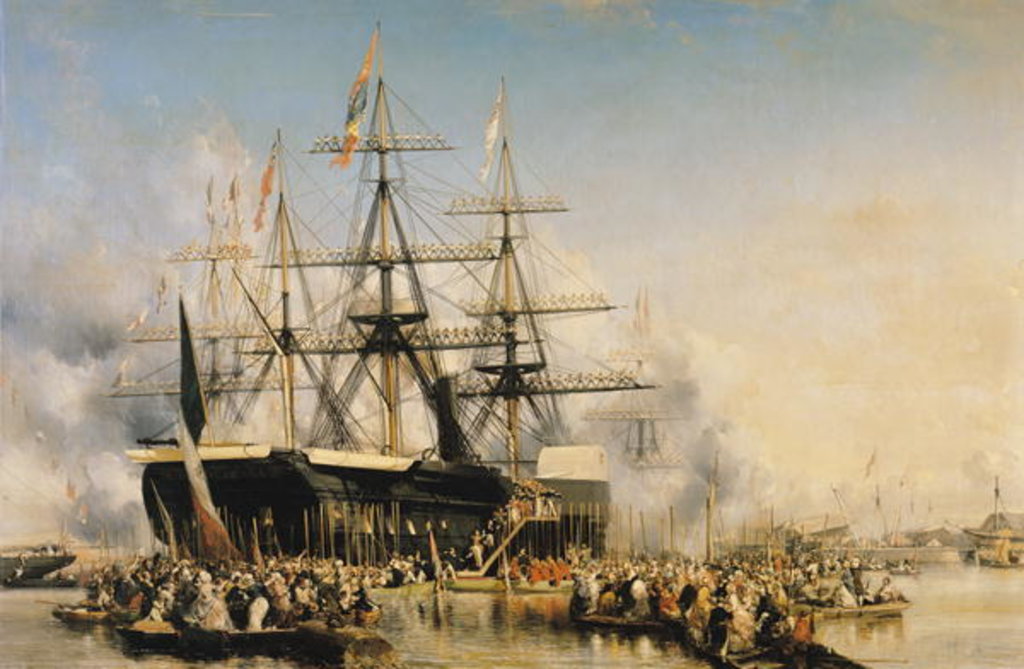 Detail of King Louis-Philippe Disembarking at Portsmouth, 8th October 1844, 1846 by Louis Eugene Gabriel Isabey
