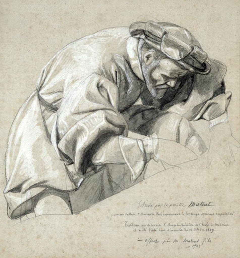 Detail of Study of Ambroise Pare the 'Father of Modern Surgery' by Louis Nicolas Matout