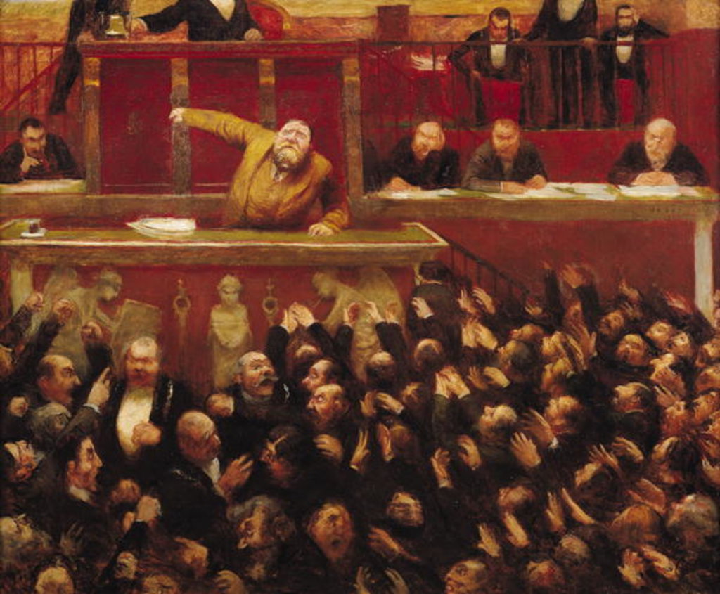 Detail of Jean Jaures Speaking at the Tribune of the Chamber of Deputies, 1903 by Jean Veber