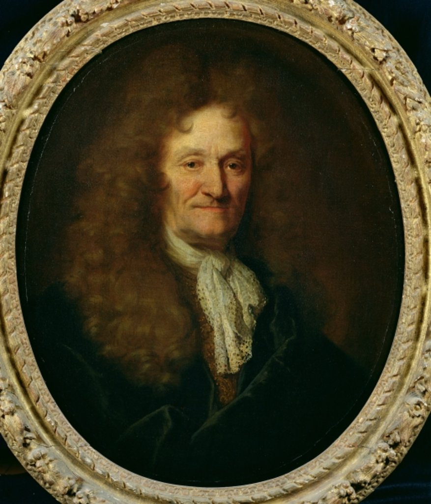 Detail of Portrait of Jean de La Fontaine by Nicolas de Largilliere