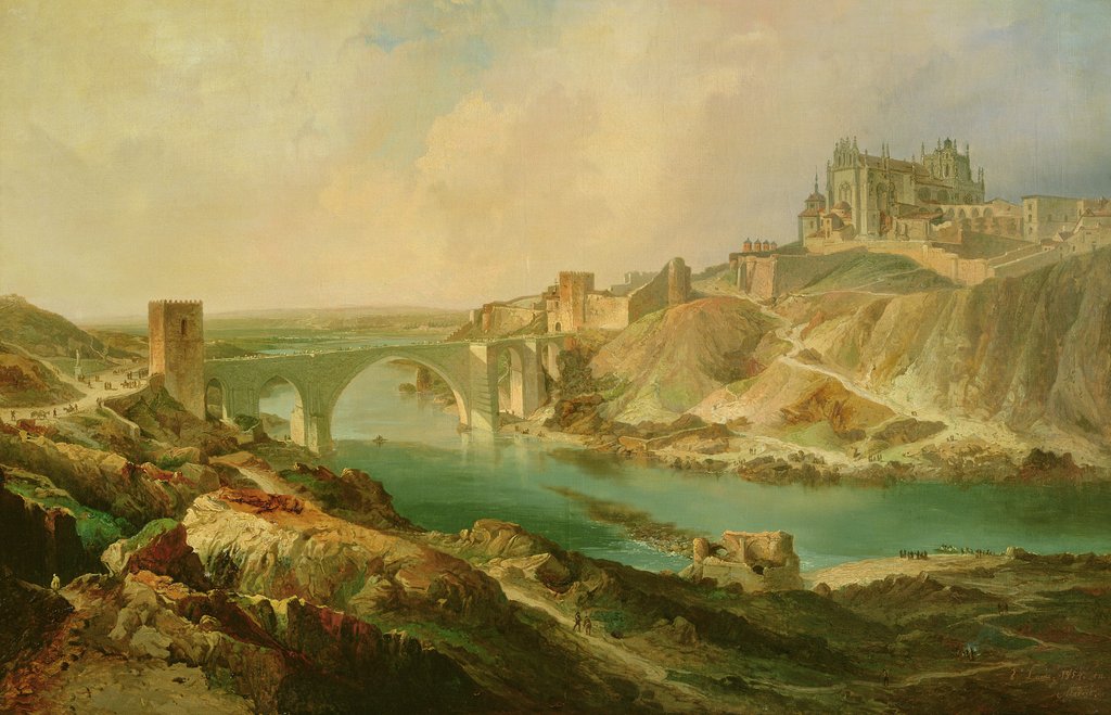 Detail of View of Toledo, 1854 by Eugenio Lucas y Padilla