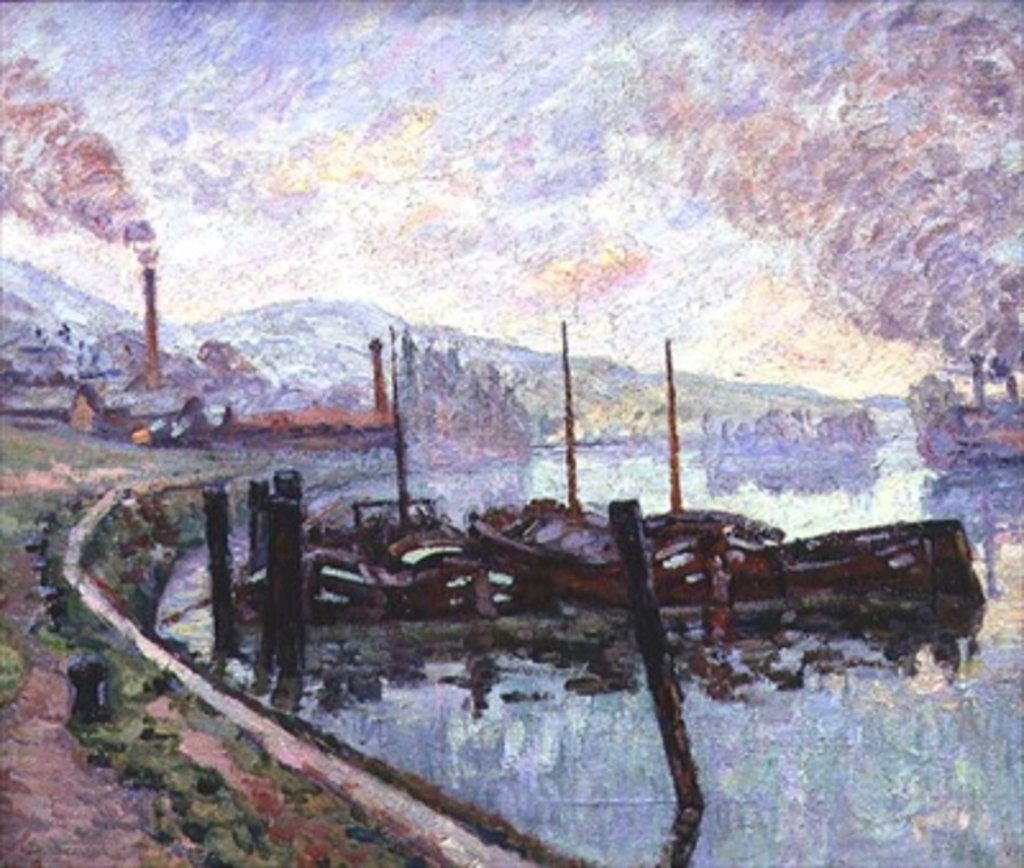 Detail of Coal Barges by Jean Baptiste Armand Guillaumin