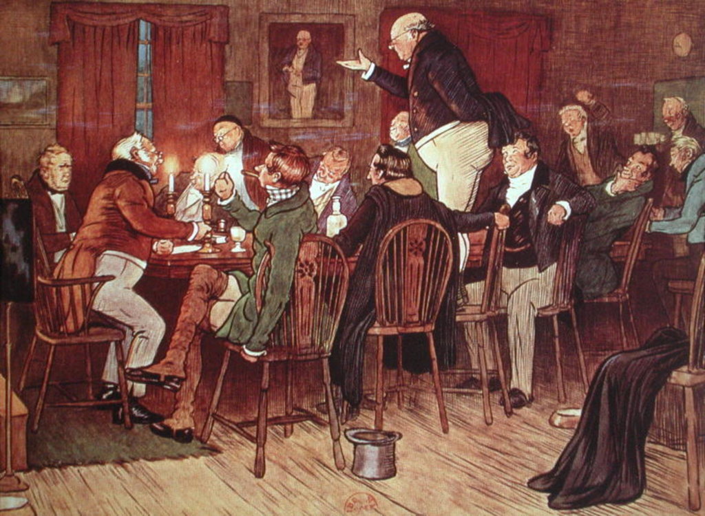 Detail of The Eloquent Mr Pickwick by Cecil Charles Windsor Aldin