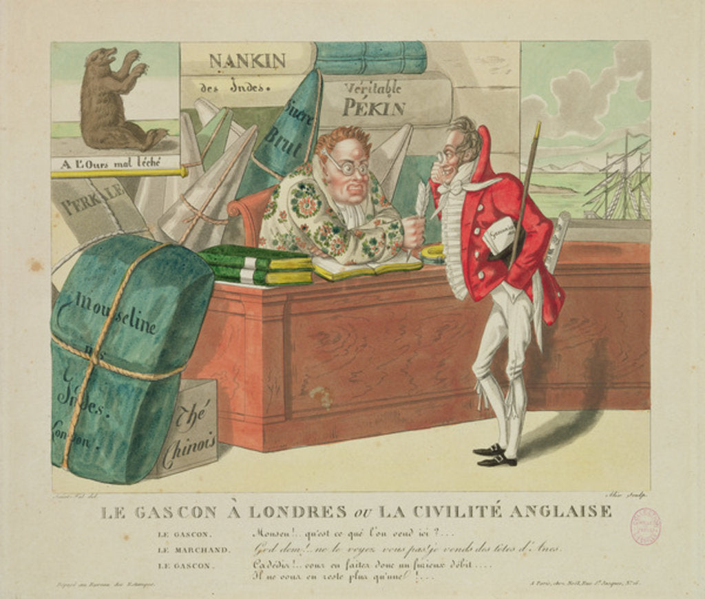 Detail of The Gascon in London, or English Civility, 1806 by French School
