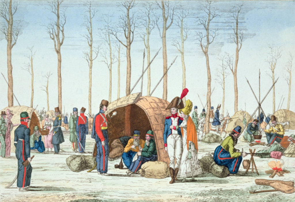 Detail of Bivouac of Russian troops on the Champs Elysées, Paris, 31 March 1814 by French School
