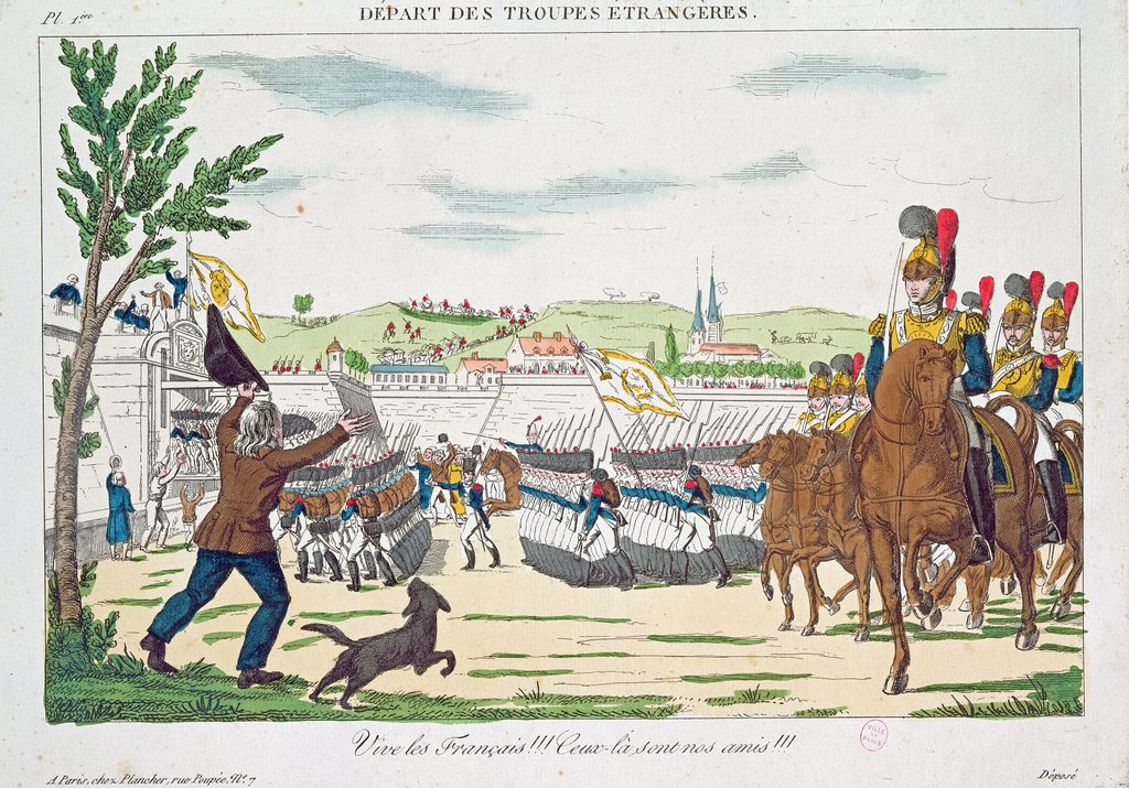 Detail of Vive les Français!, Departure of Foreign Troops, 1818 by French School