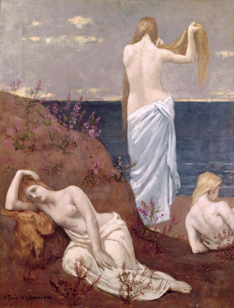 Detail of Young Girls by the Sea, before 1894 by Pierre Puvis de Chavannes