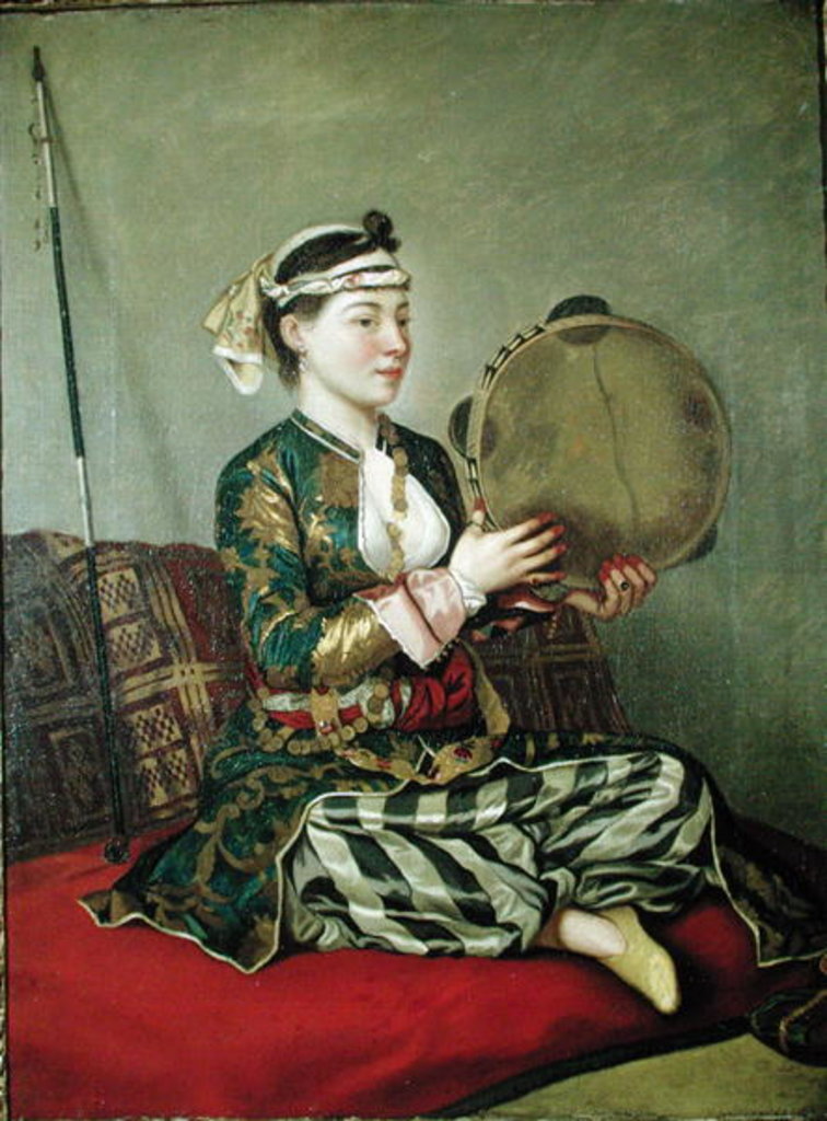 Detail of Turkish Woman with a Tambourine, 18th century by Jean-Etienne Liotard