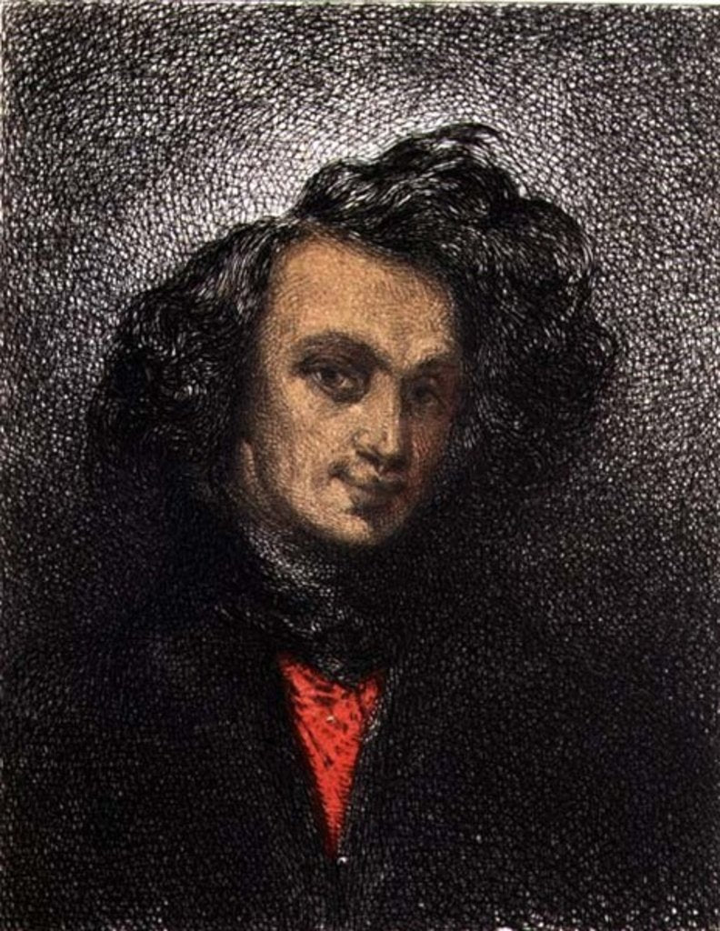 Detail of Self portrait, dressed for 'Hernani' by Theophile Gautier