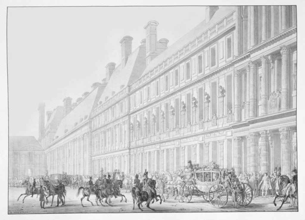 Detail of Departure from the Tuileries Palace of Emperor Napoleon I and Empress Josephine for their Coronation at Notre-Dame Cathedral on 2 December, 1804 by Jean-Baptiste Isabey