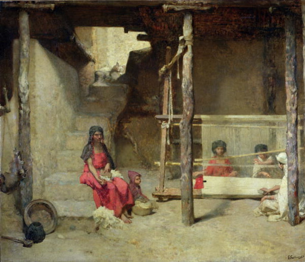Detail of Weavers at Bou-Saada by Gustave Guillaumet